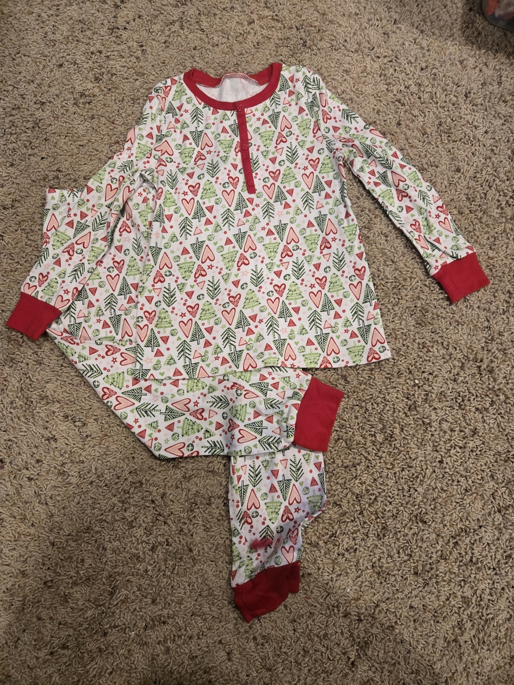 American Girl Red & Green Holiday Pajama Set Size 7
